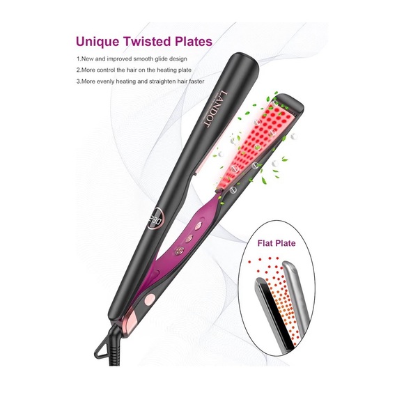 LANDOT 2-in-1 Hair Straightener & Curling Iron - Picture 2 of 11